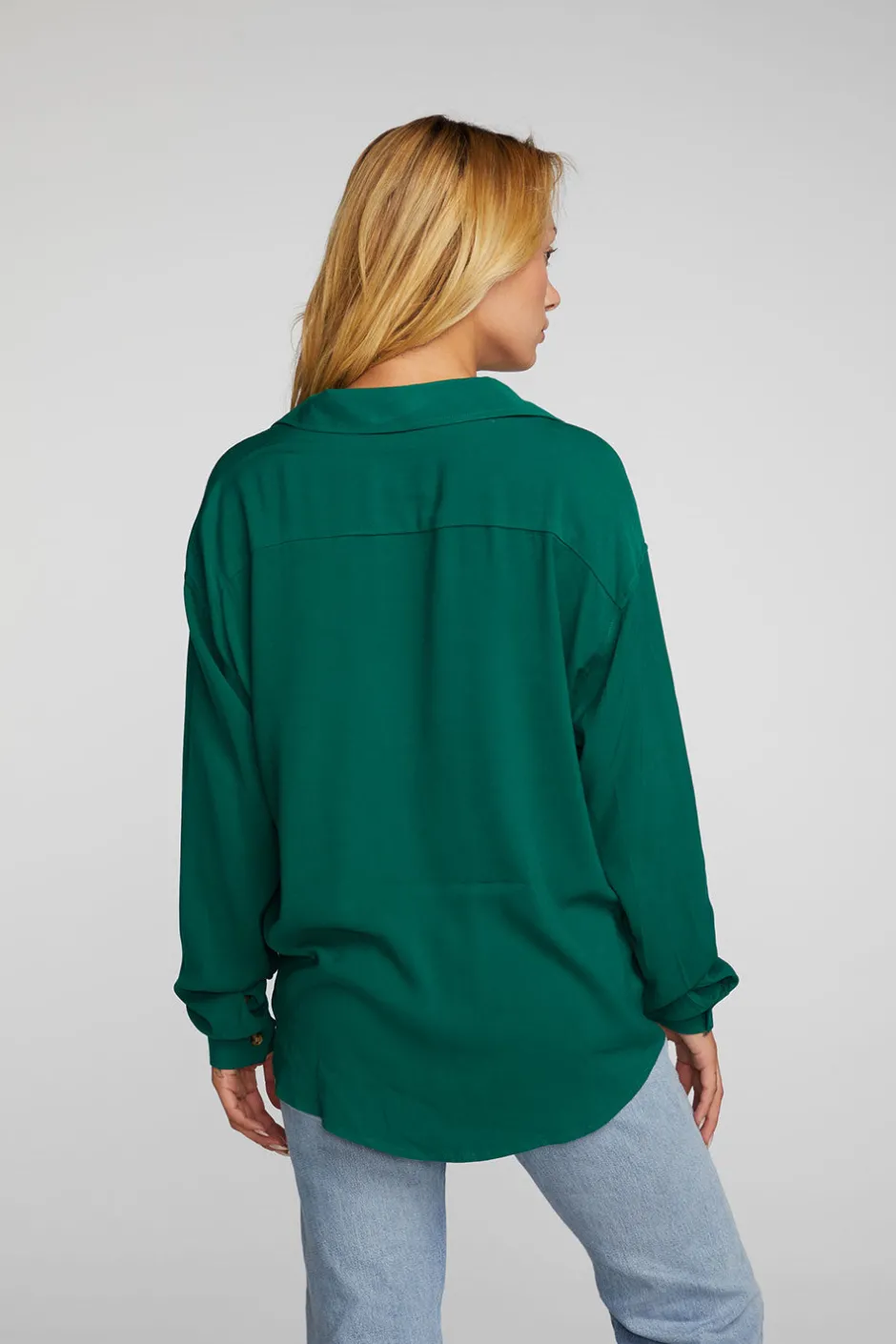 Women Chaser Brand Rayon Woven Long Sleeve Button Down