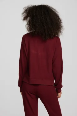 Women Chaser Brand Recycled Bliss Knit Long Sleeve Henley With Rib