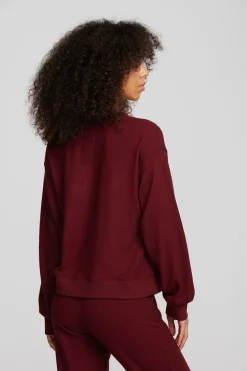 Women Chaser Brand Recycled Bliss Knit Long Sleeve Henley With Rib