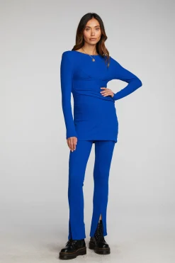 Women Chaser Brand Recycled Love Rib Long Sleeve Tee With Crossover Styling