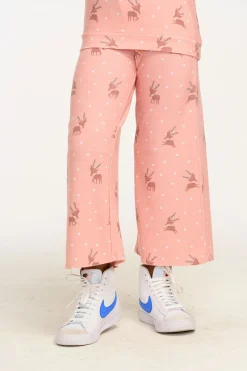 Kids Chaser Brand Reindeer Snow Wide Leg Pants