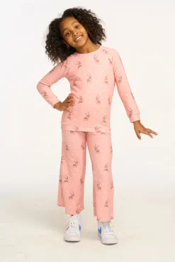 Kids Chaser Brand Reindeer Snow Wide Leg Pants