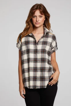 Women Chaser Brand Rhythm Americana Plaid Button Down