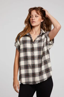 Women Chaser Brand Rhythm Americana Plaid Button Down