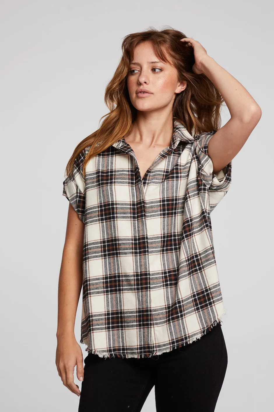 Women Chaser Brand Rhythm Americana Plaid Button Down