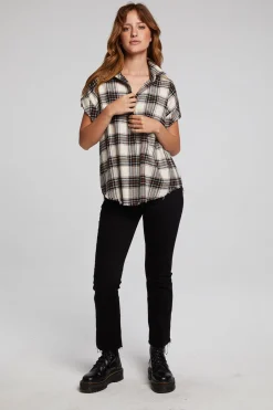 Women Chaser Brand Rhythm Americana Plaid Button Down