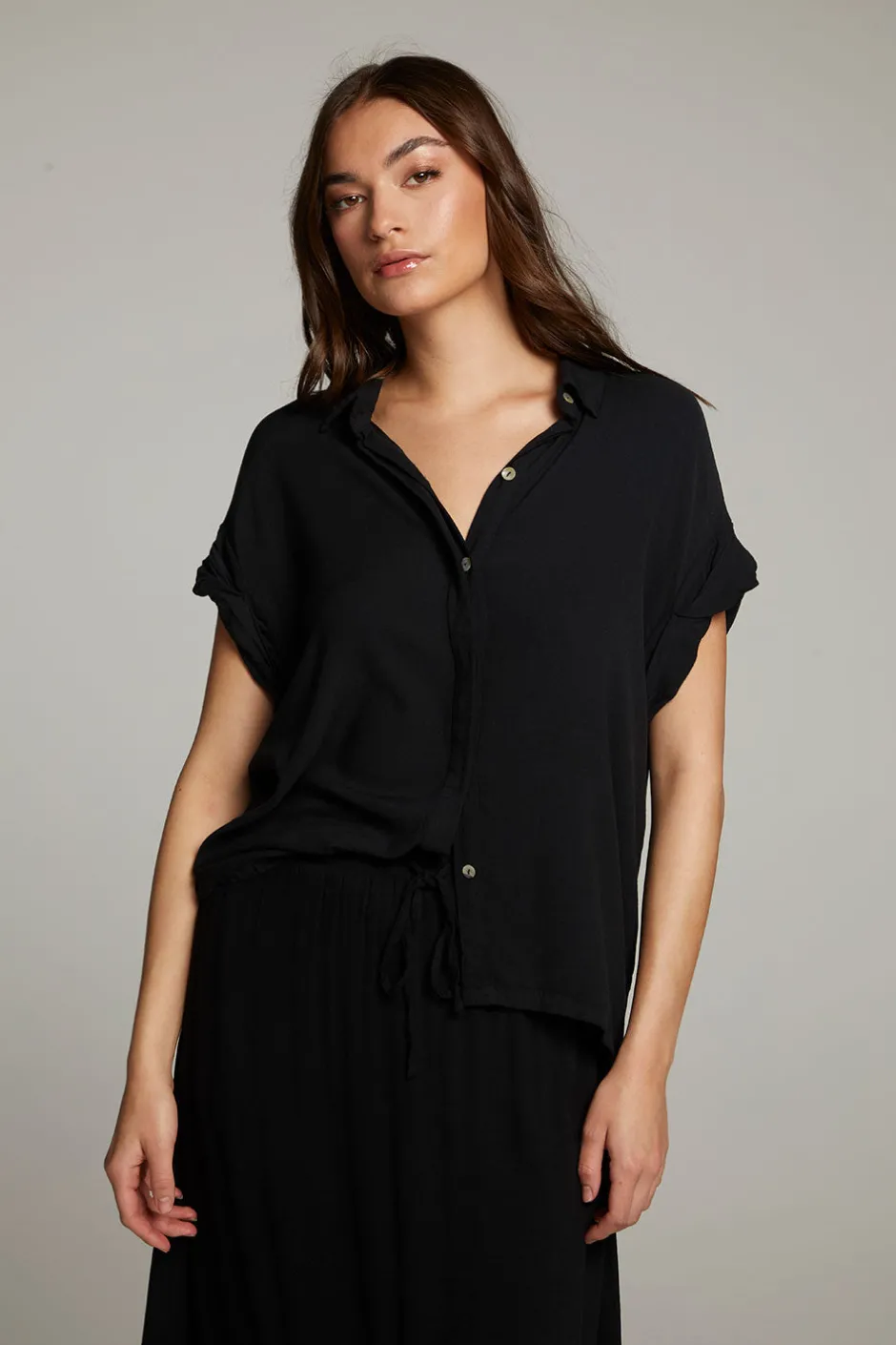 Women Chaser Brand Rhythmm Licorice Button Down