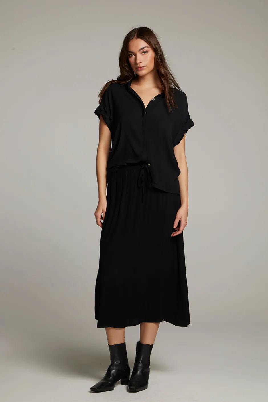 Women Chaser Brand Rhythmm Licorice Button Down