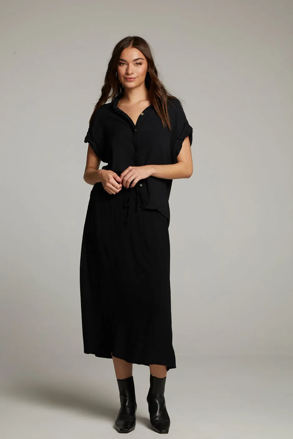 Women Chaser Brand Rhythmm Licorice Button Down