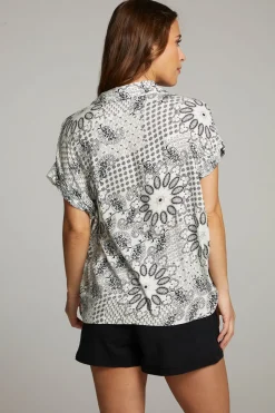 Women Chaser Brand Rhythmm Paisley Bandana Button Down