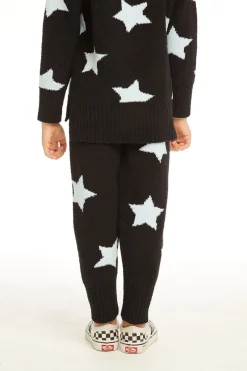 Kids Chaser Brand Ribbed Panel Licorice Star Legging