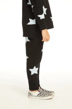 Kids Chaser Brand Ribbed Panel Licorice Star Legging