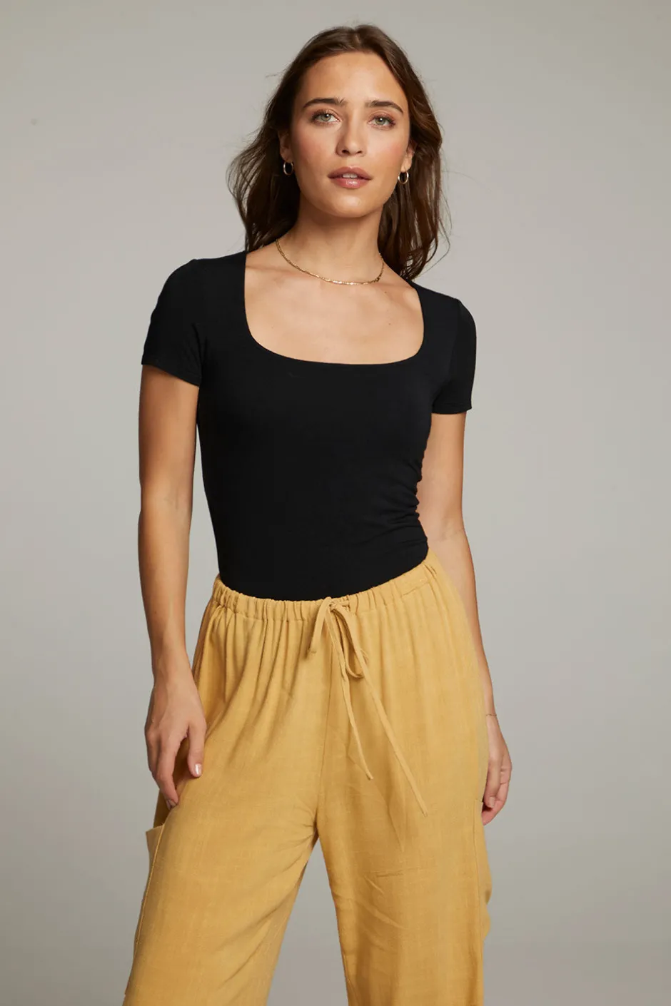 Women Chaser Brand River True Black Bodysuit