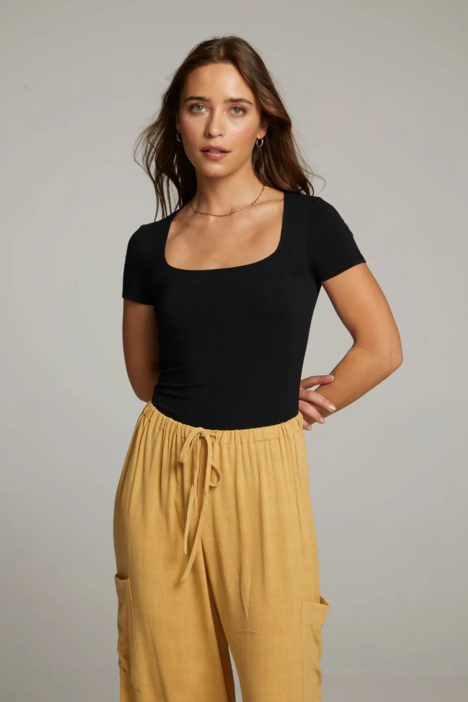 Women Chaser Brand River True Black Bodysuit