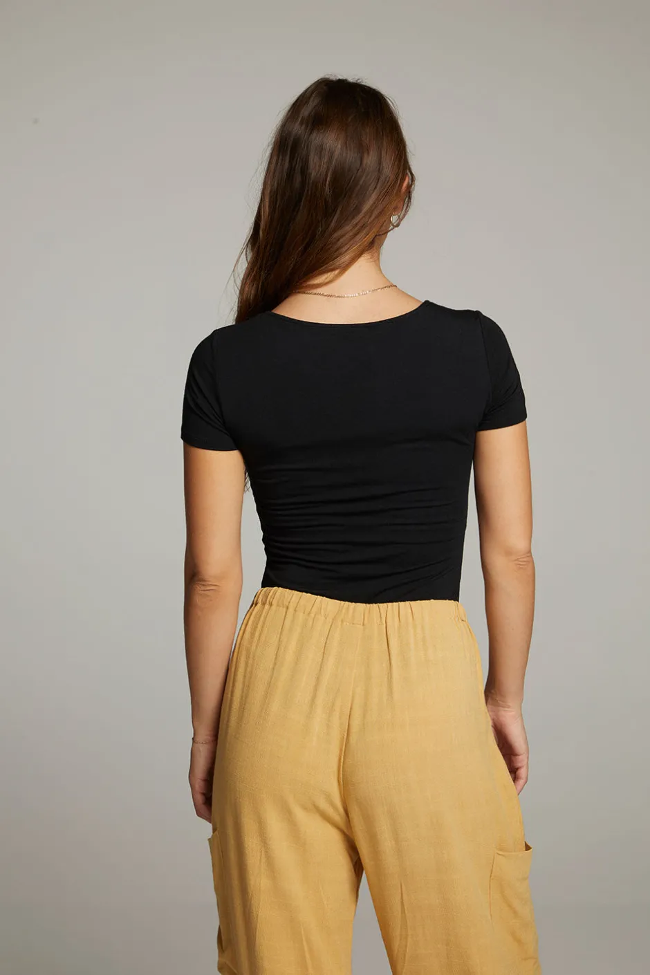 Women Chaser Brand River True Black Bodysuit