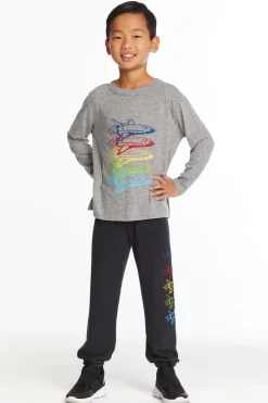 Kids/BOY Chaser Brand Rocketships Boys Long Sleeve Crew Neck Tee