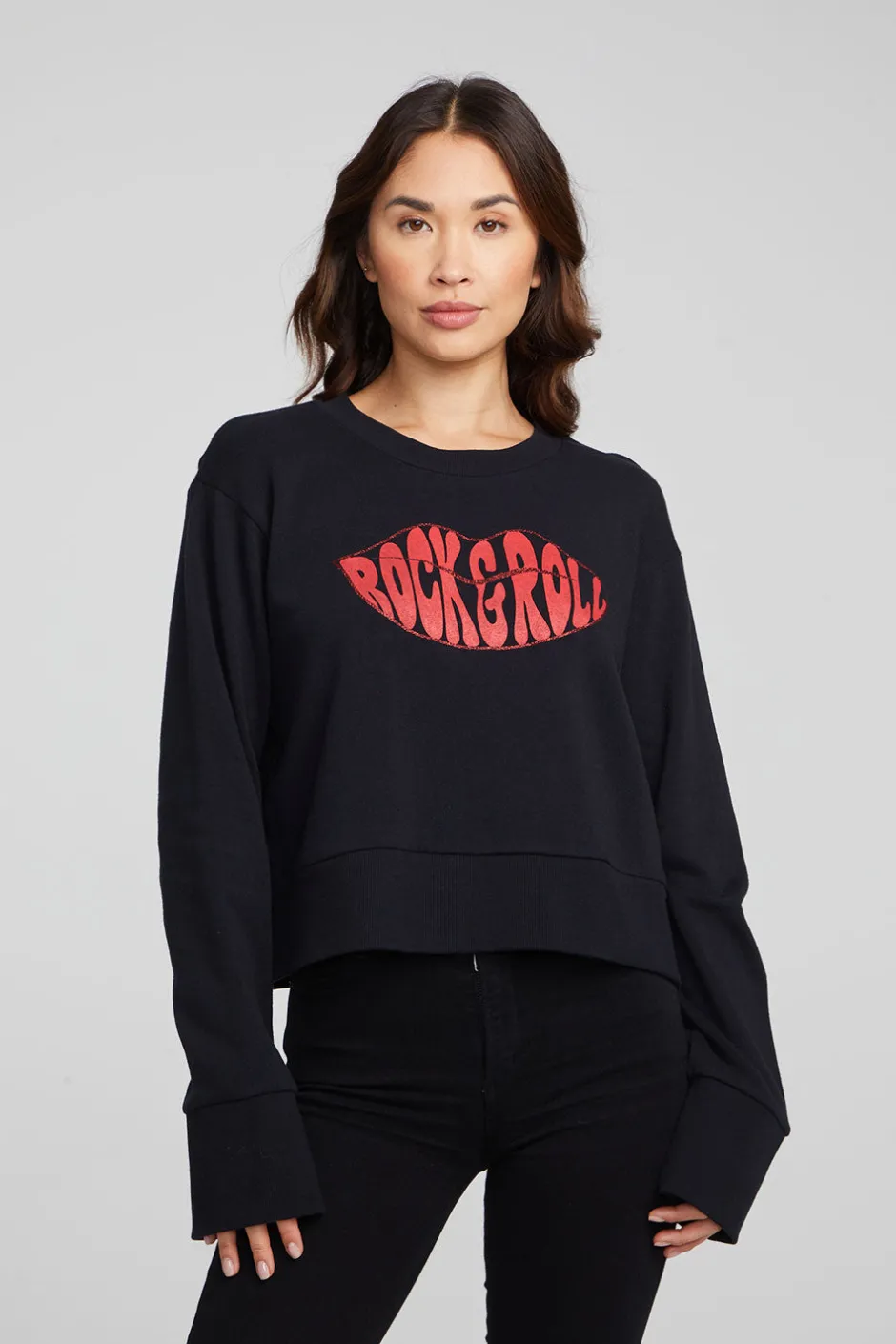 Women Chaser Brand Rock'n'Roll Lips Long Sleeve