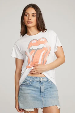 Women Chaser Brand Rolling Stones Classic Logo Tee