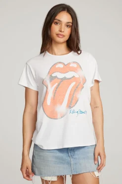 Women Chaser Brand Rolling Stones Classic Logo Tee