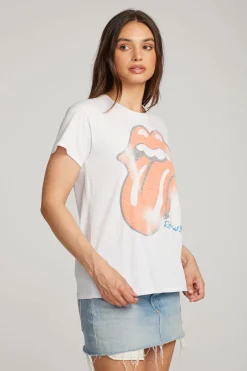 Women Chaser Brand Rolling Stones Classic Logo Tee
