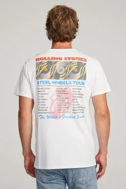 Women Chaser Brand Rolling Stones Steel Wheels Tour Mens Tee