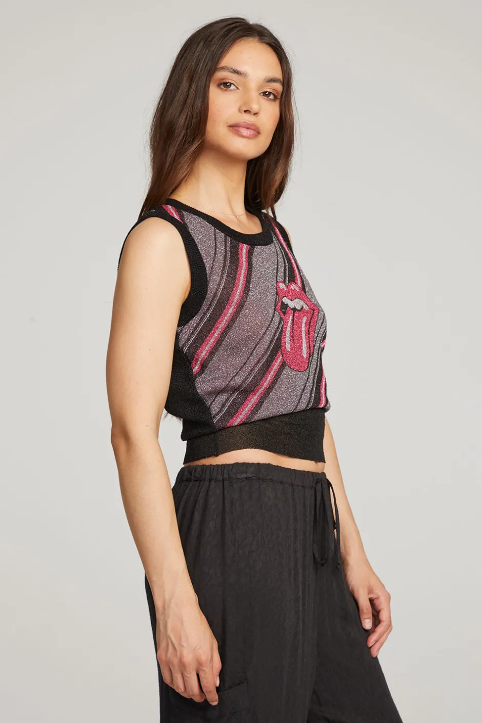 Women Chaser Brand Rolling Stones Tongue Stripes