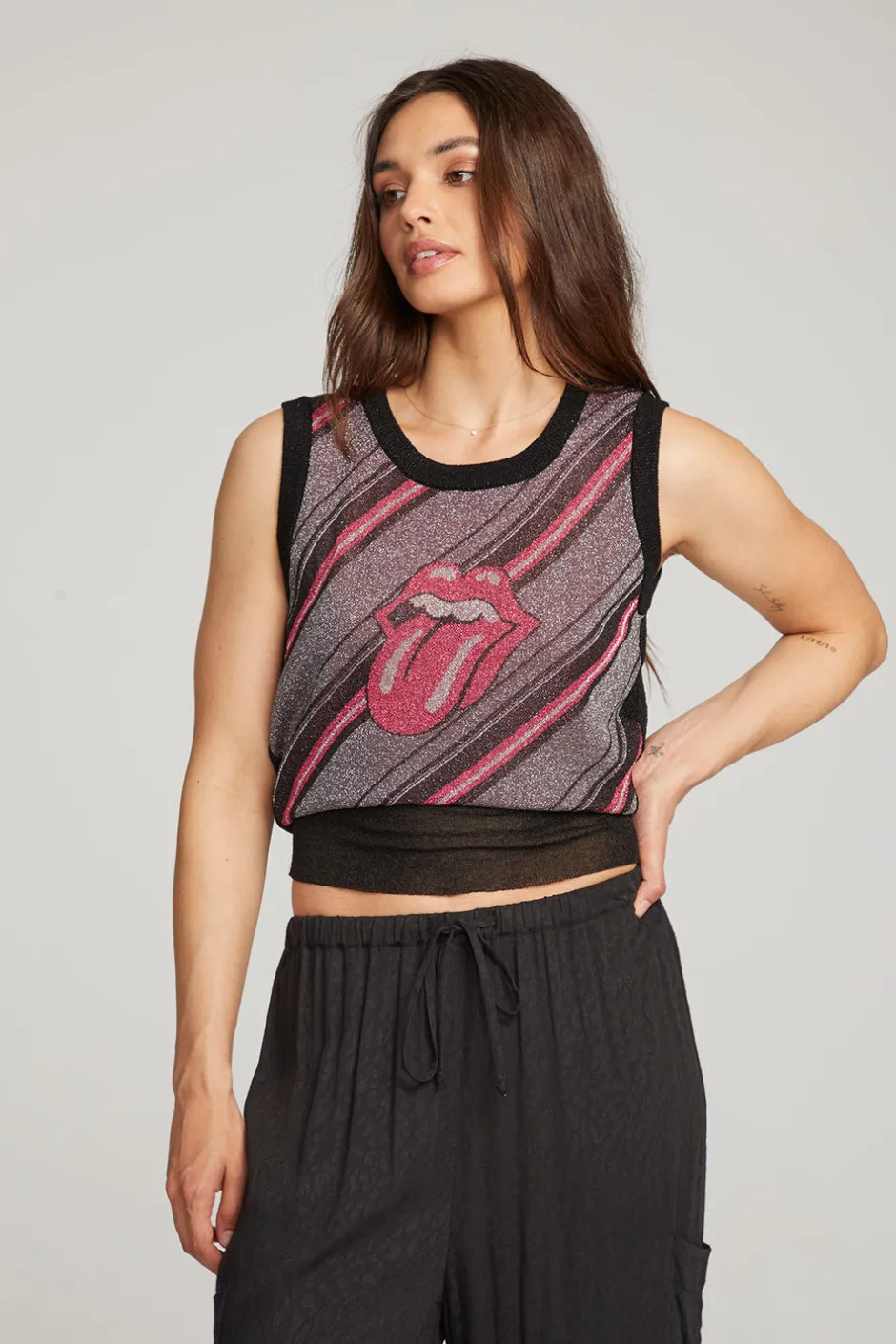 Women Chaser Brand Rolling Stones Tongue Stripes