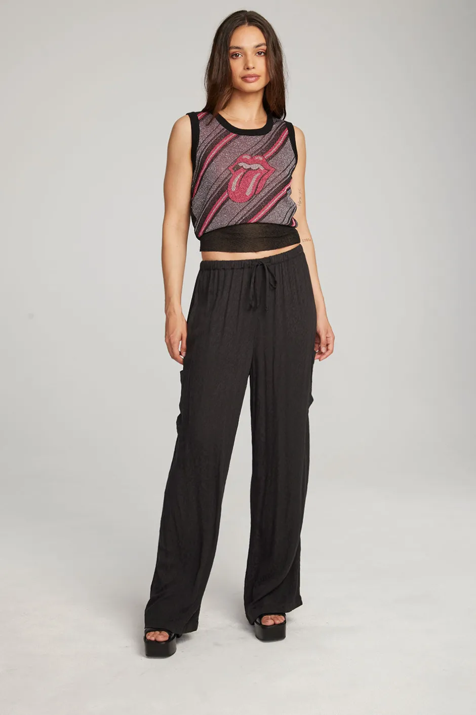 Women Chaser Brand Rolling Stones Tongue Stripes