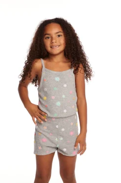 Kids Chaser Brand Rosa Embroidered Flower Girls Romper