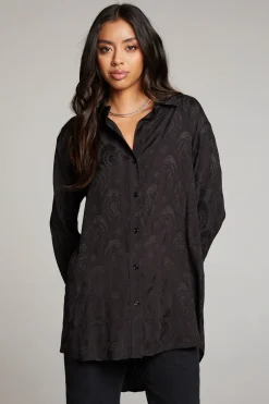 Women Chaser Brand Ruby Licorice Button Up