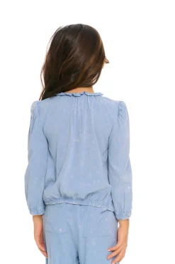 Kids Chaser Brand Ruffle Neck Pocket Shirred Tee