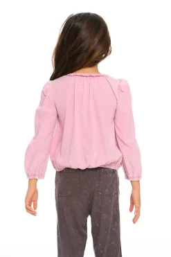 Kids Chaser Brand Ruffle Neck Pocket Shirred Tee