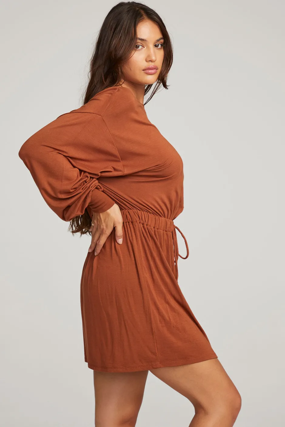 Women Chaser Brand Saddle Whiskey Mini Dress