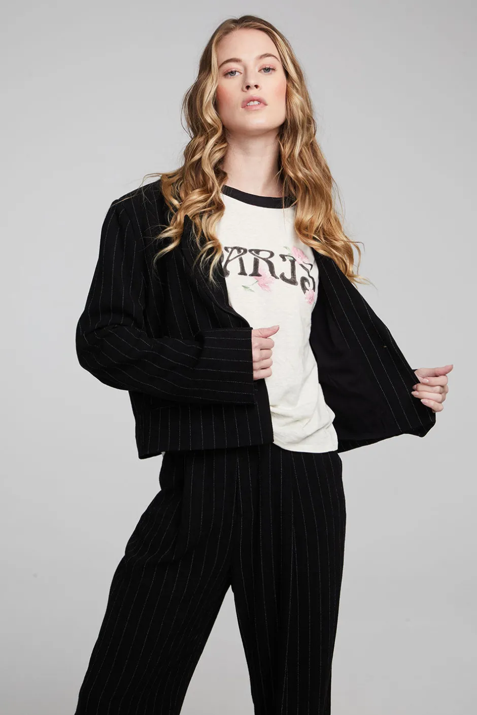 Women Chaser Brand Santana Beverly Pinstripe Blazer