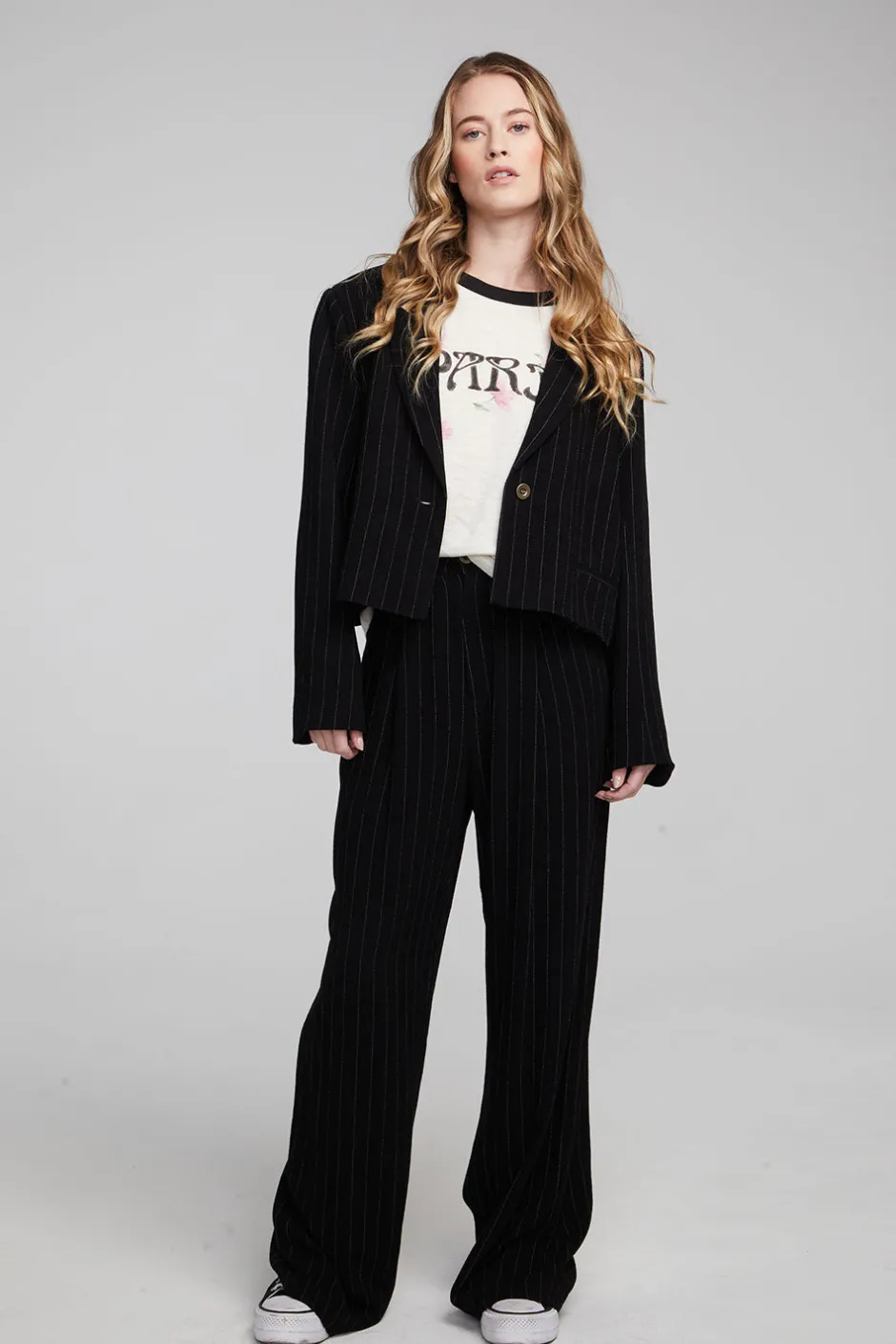 Women Chaser Brand Santana Beverly Pinstripe Blazer