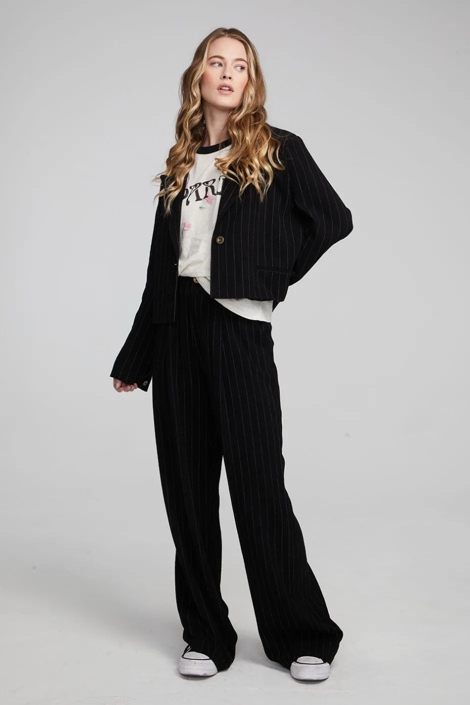 Women Chaser Brand Santana Beverly Pinstripe Blazer