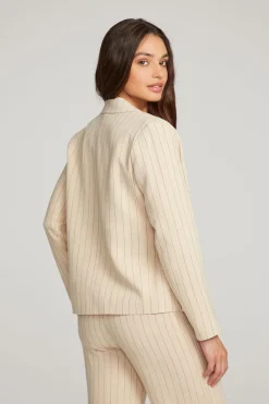 Women Chaser Brand Santanaa White Pinstripe Blazer