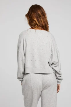 Women Chaser Brand Scarlet Heather Grey Pullover