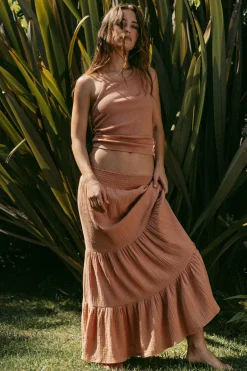Women Chaser Brand Seal Bronze Maxi Skirt