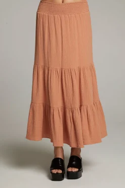 Women Chaser Brand Seal Bronze Maxi Skirt