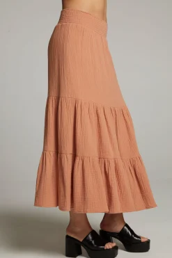 Women Chaser Brand Seal Bronze Maxi Skirt