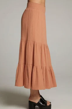 Women Chaser Brand Seal Bronze Maxi Skirt