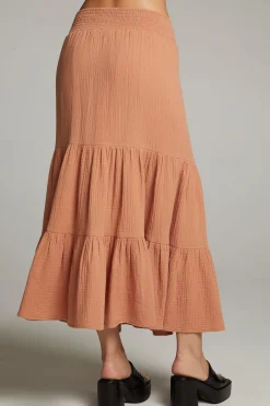 Women Chaser Brand Seal Bronze Maxi Skirt