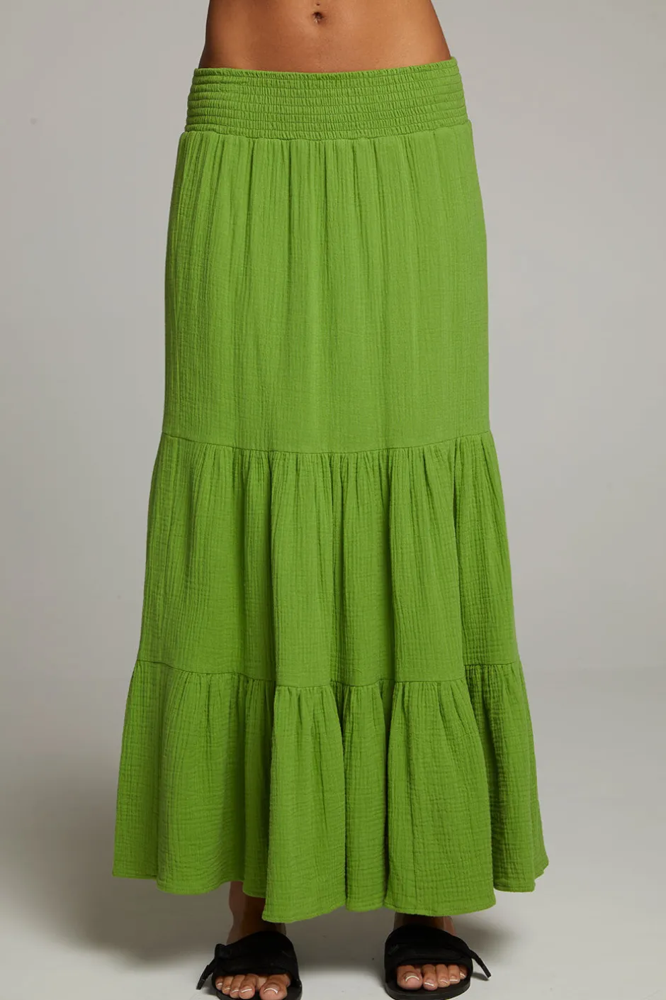 Women Chaser Brand Seal Piquant Green Maxi Skirt
