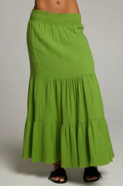 Women Chaser Brand Seal Piquant Green Maxi Skirt