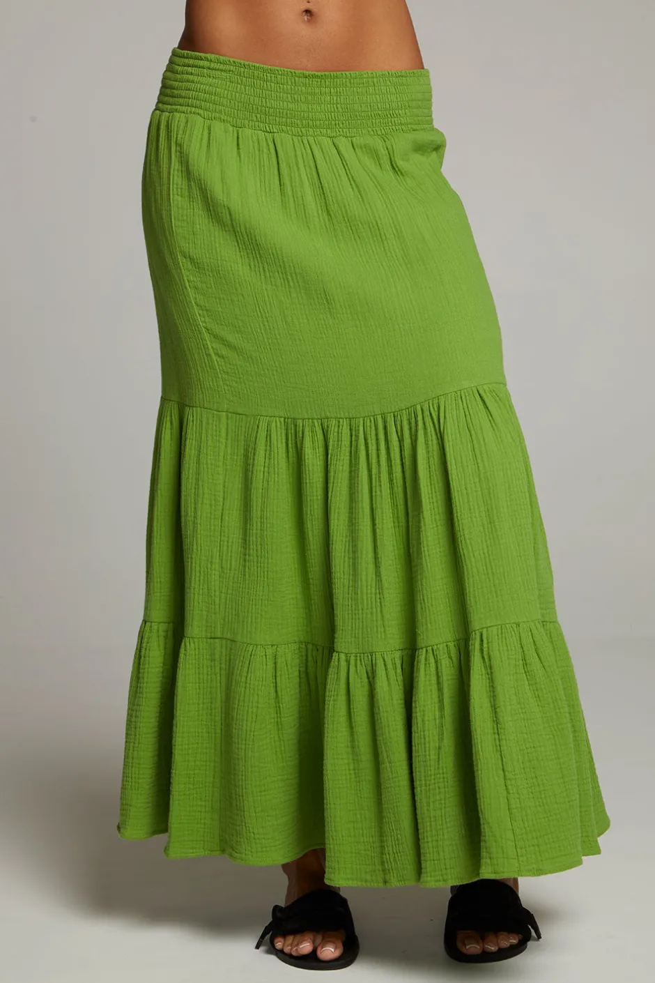 Women Chaser Brand Seal Piquant Green Maxi Skirt