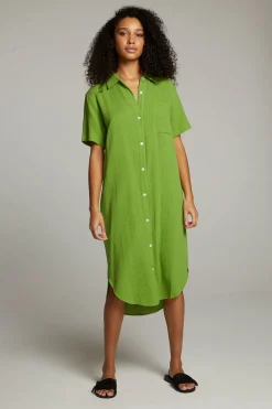 Women Chaser Brand Sebastian Piquant Green Button Down
