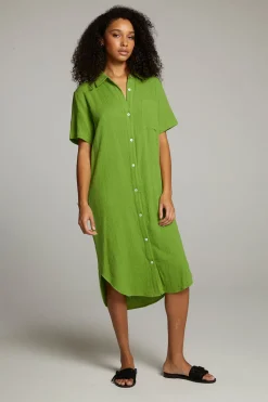 Women Chaser Brand Sebastian Piquant Green Button Down