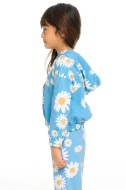 Kids Chaser Brand Semi Cropped Shirred Hoodie Pullover