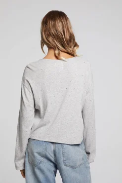 Women Chaser Brand Servinoo Heather Grey Long Sleeve